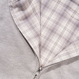 Reversible Zip-Thru Pullover Hood, Grey / Stone