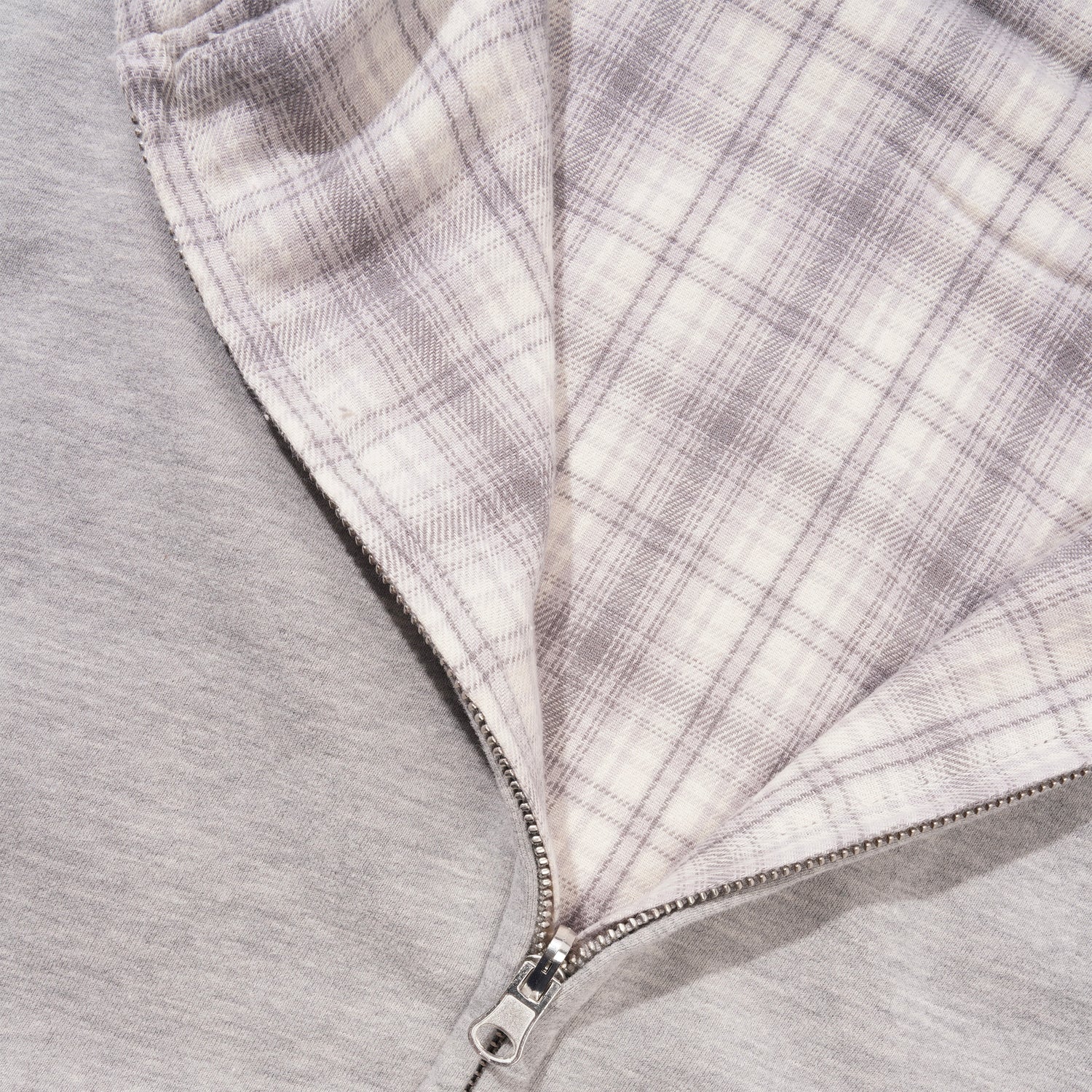 Reversible Zip-Thru Pullover Hood, Grey / Stone