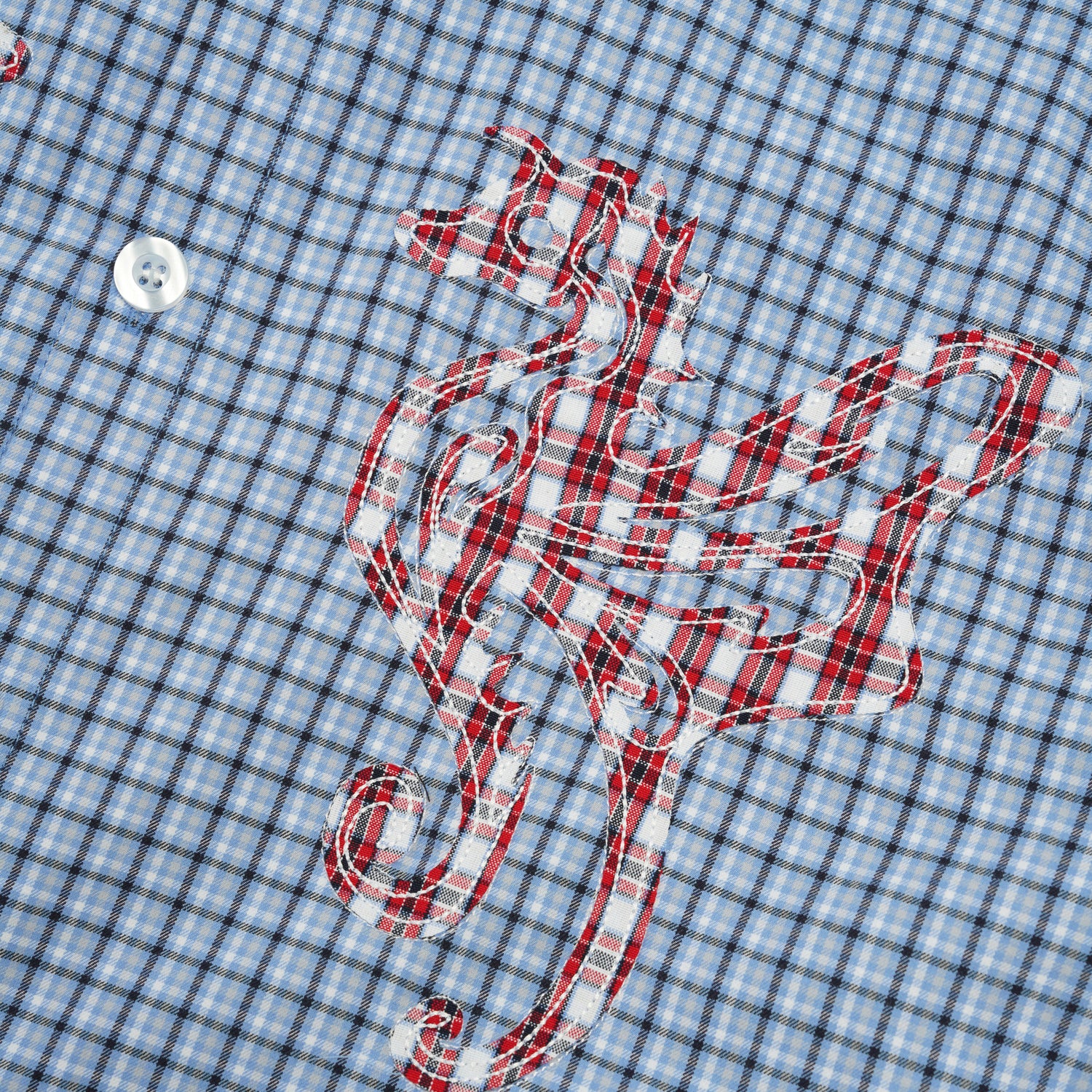 Primary Logo Shirt, Gingham Blue