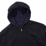 Reversible Zip-Thru Pullover Hood, Black / Indigo