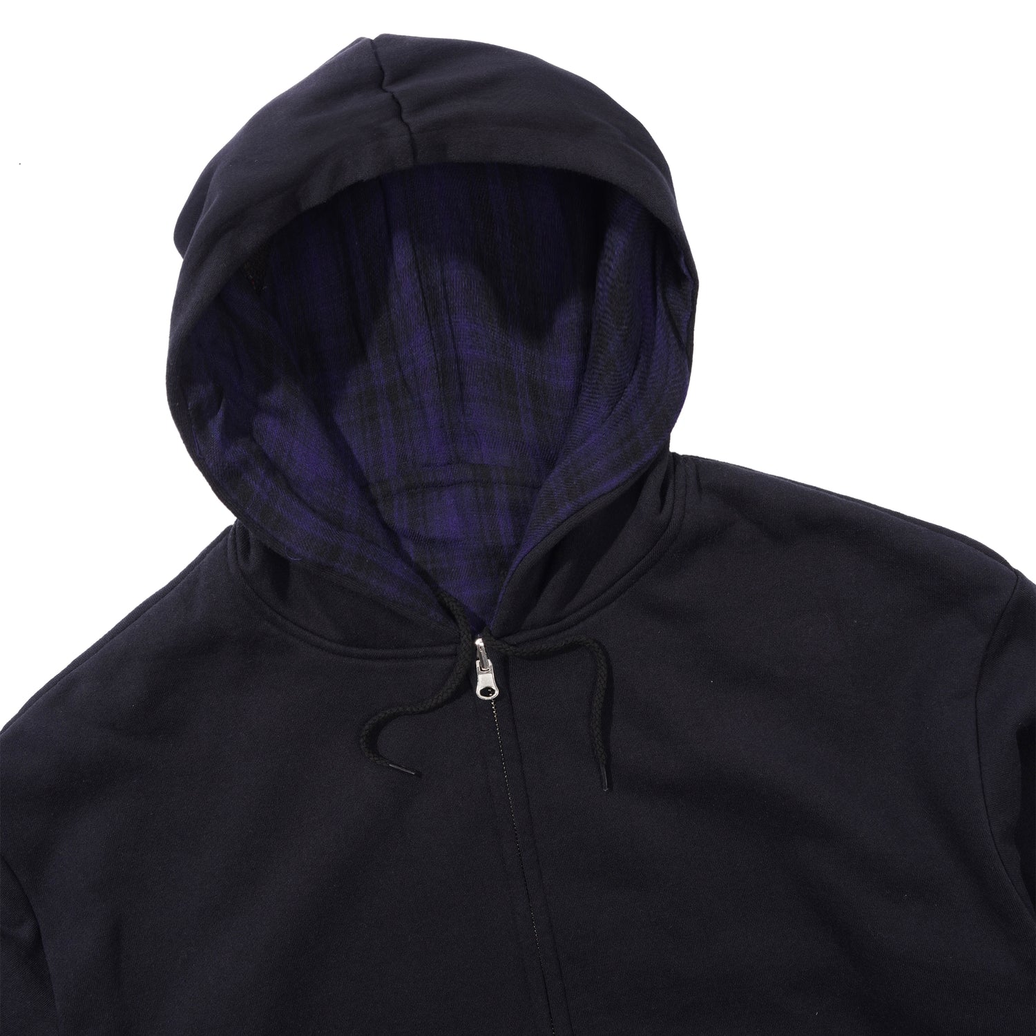 Reversible Zip-Thru Pullover Hood, Black / Indigo