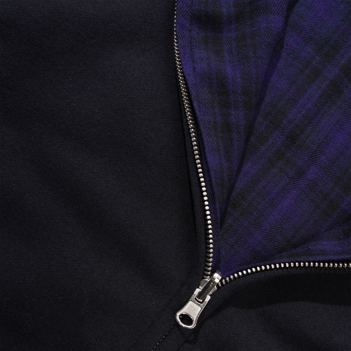 Reversible Zip-Thru Pullover Hood, Black / Indigo