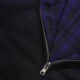Reversible Zip-Thru Pullover Hood, Black / Indigo