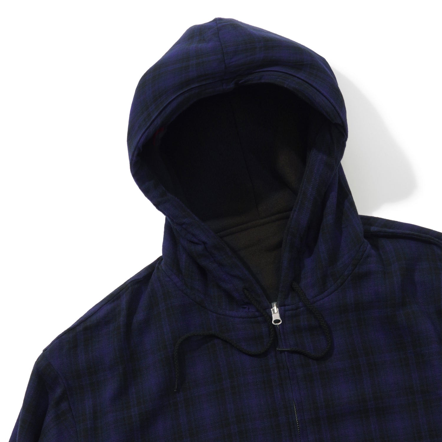 Reversible Zip-Thru Pullover Hood, Black / Indigo
