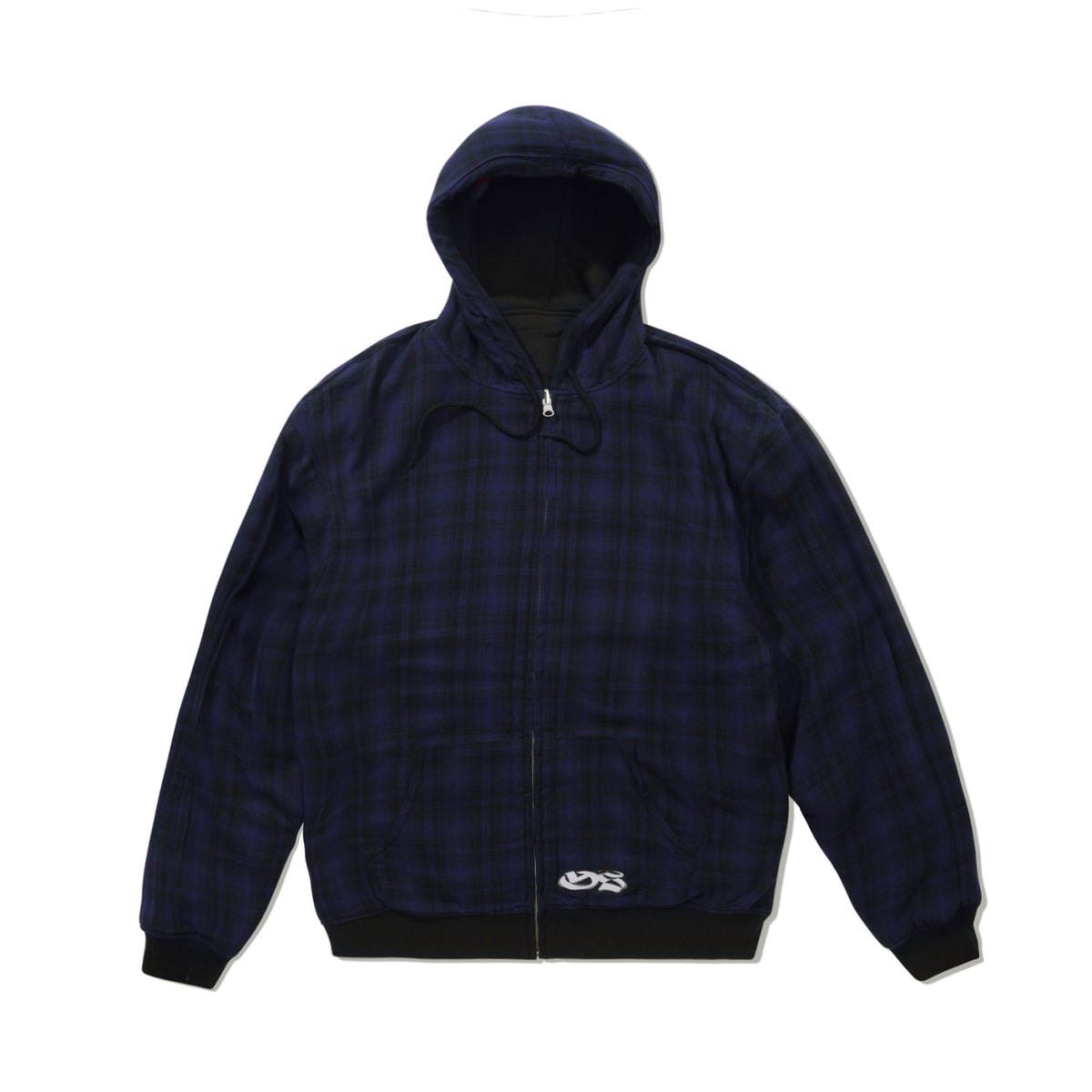 Reversible Zip-Thru Pullover Hood, Black / Indigo