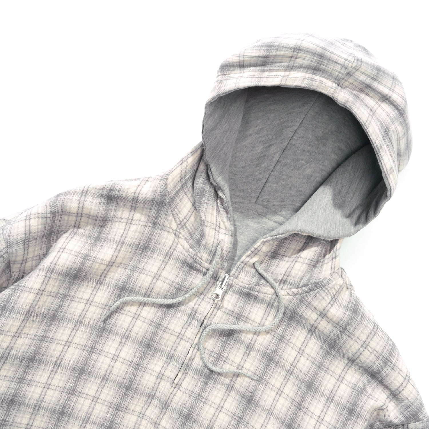 Reversible Zip-Thru Pullover Hood, Grey / Stone