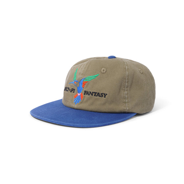 Sci-Fi Fantasy Humming Bird Hat, Olive / Navy