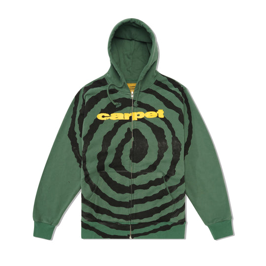 Spiral Zip Up Hood, Green