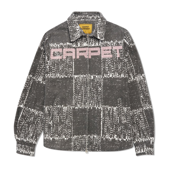 Carpet Company Checker Zip Shirt, Black