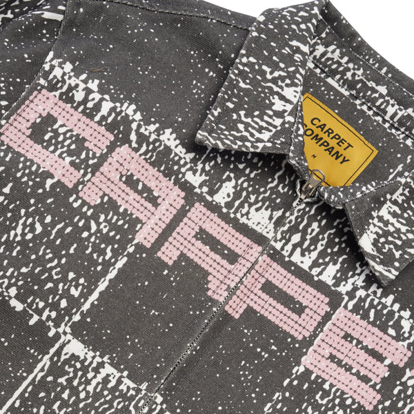 Carpet Company Checker Zip Shirt, Black