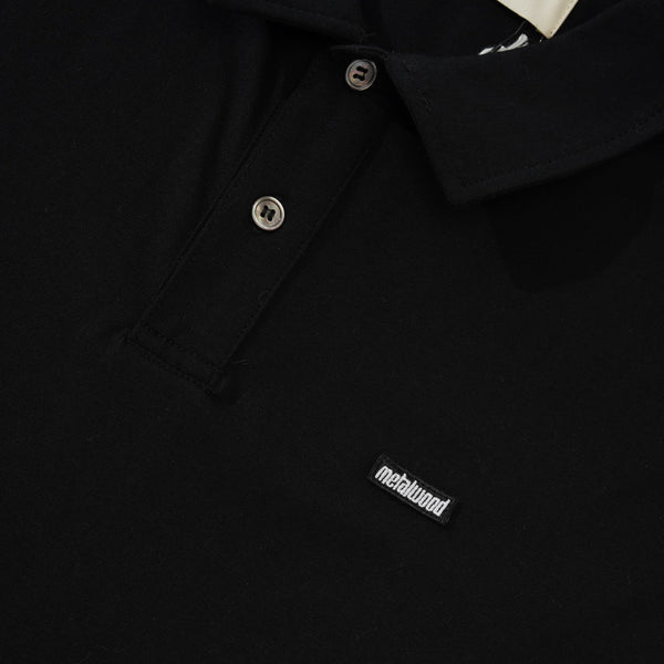 Metalwood Mini Metal Logo Polo, Black