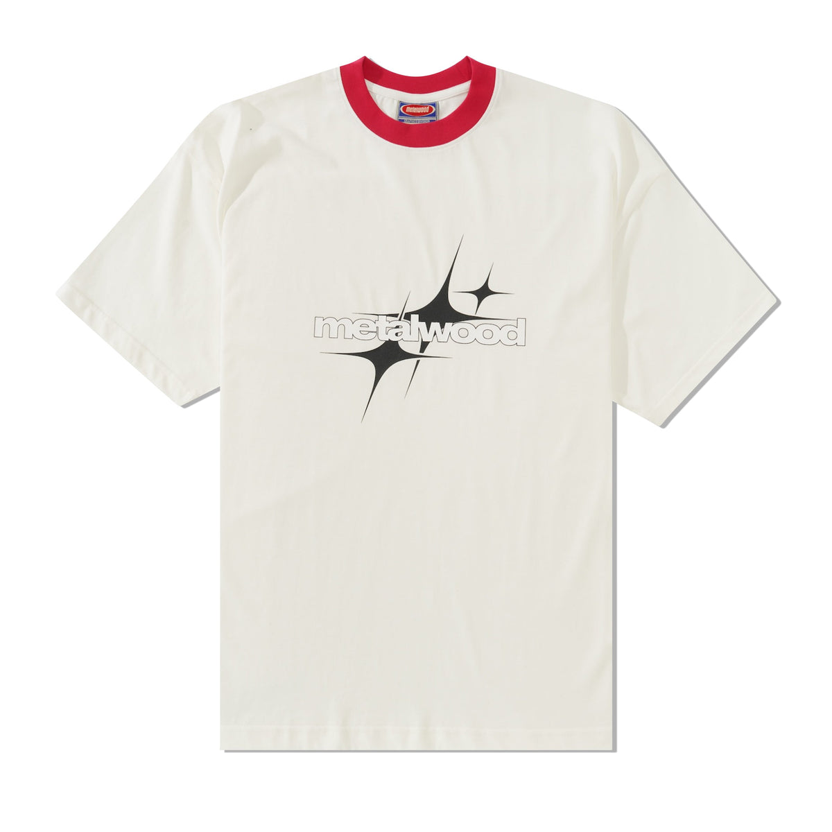 Twinkle Oversized Tee, White / Tomato