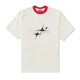 Twinkle Oversized Tee, White / Tomato