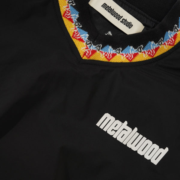 Metalwood V-Neck Windbreaker, Black