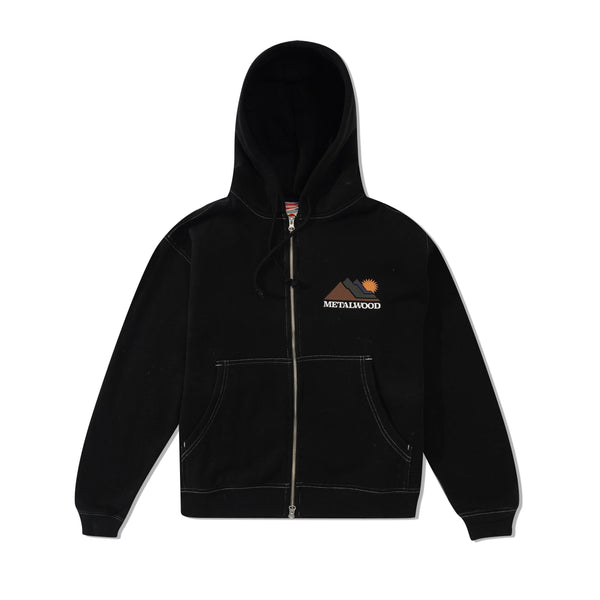 Metalwood Sunshine Zip Hooded Pullover, Black
