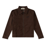 Cotton Canvas Zip Jacket, Chocolate