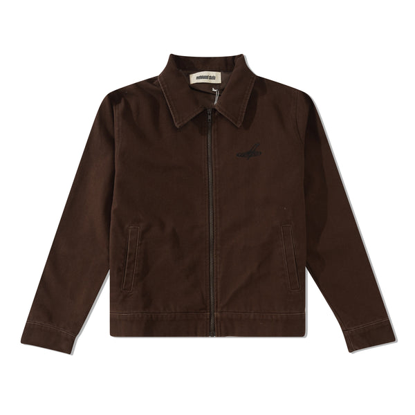 Metalwood Cotton Canvas Zip Jacket, Chocolate