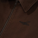 Cotton Canvas Zip Jacket, Chocolate