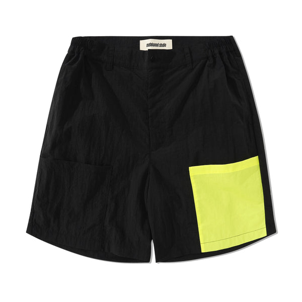 Metalwood Colourblock Nylon Short, Black