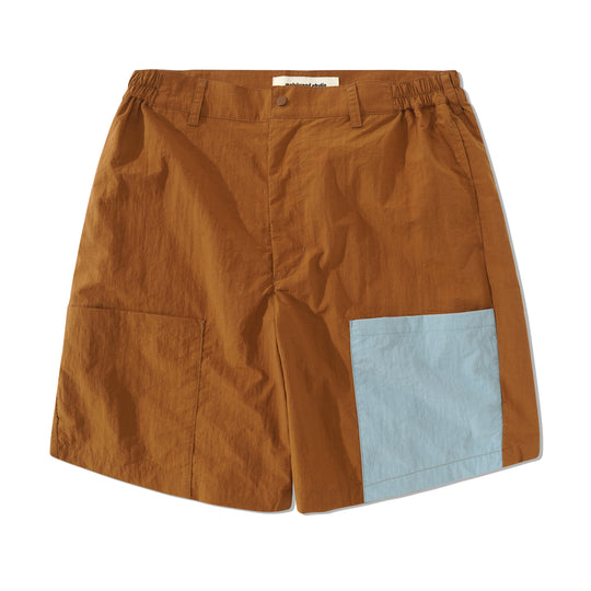 Colourblock Nylon Short, Chocolate