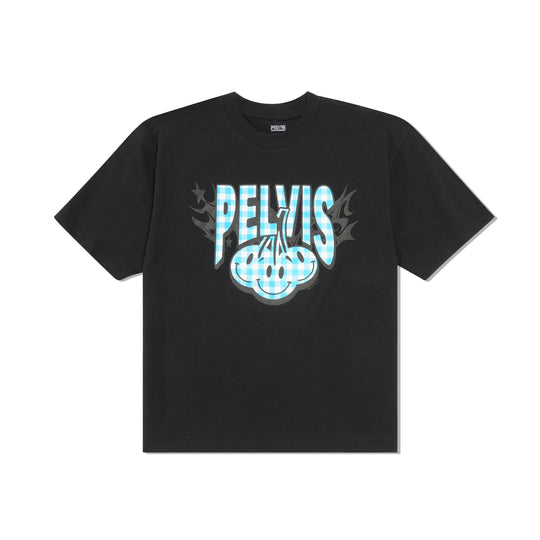 Cherry Gingham Logo Tee, Black