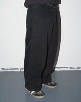 Wide Leg Canvas Pants, Black