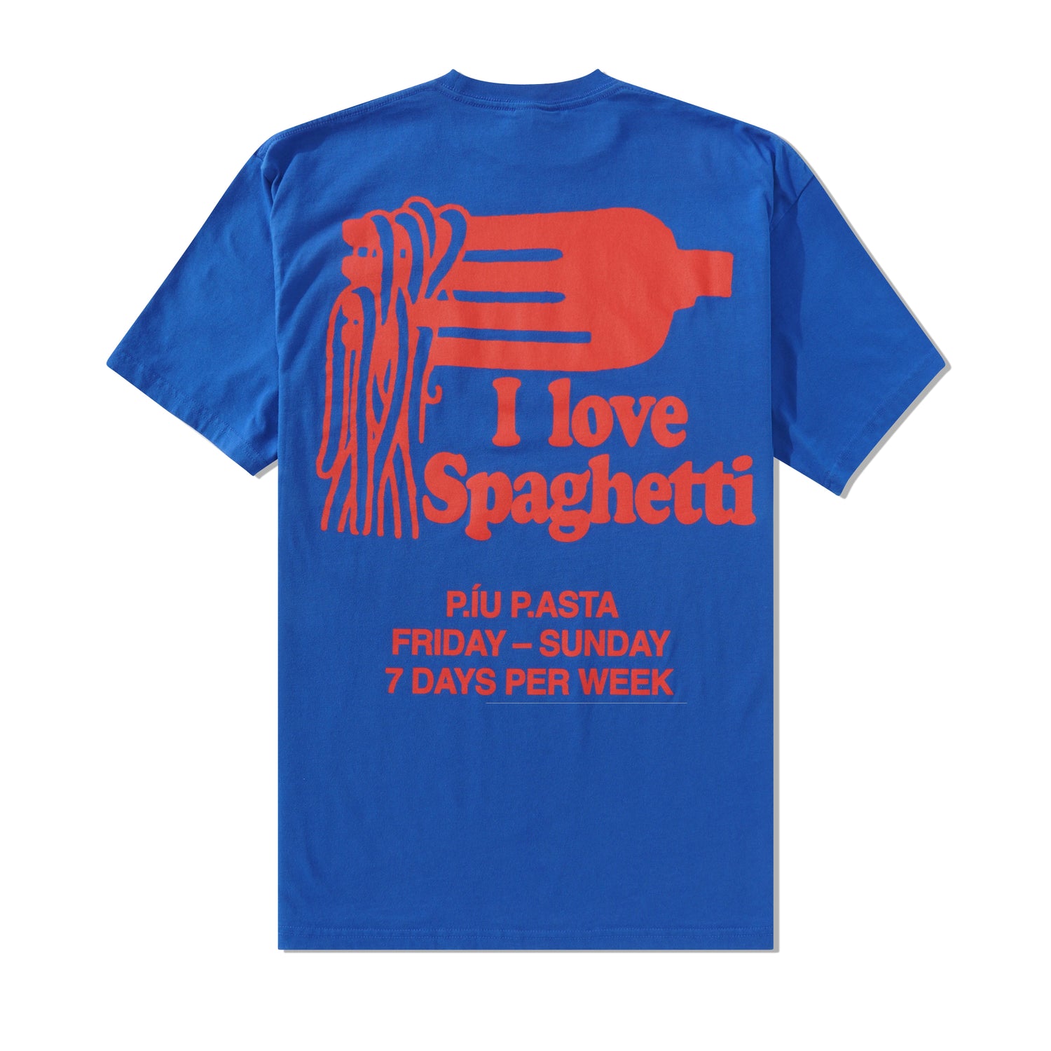 I Love Spaghetti II Tee, Bright Blue