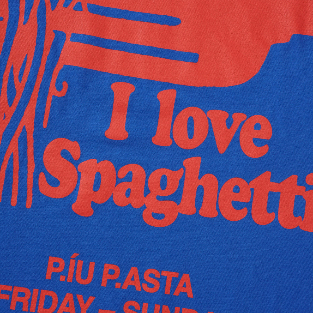 I Love Spaghetti II Tee, Bright Blue