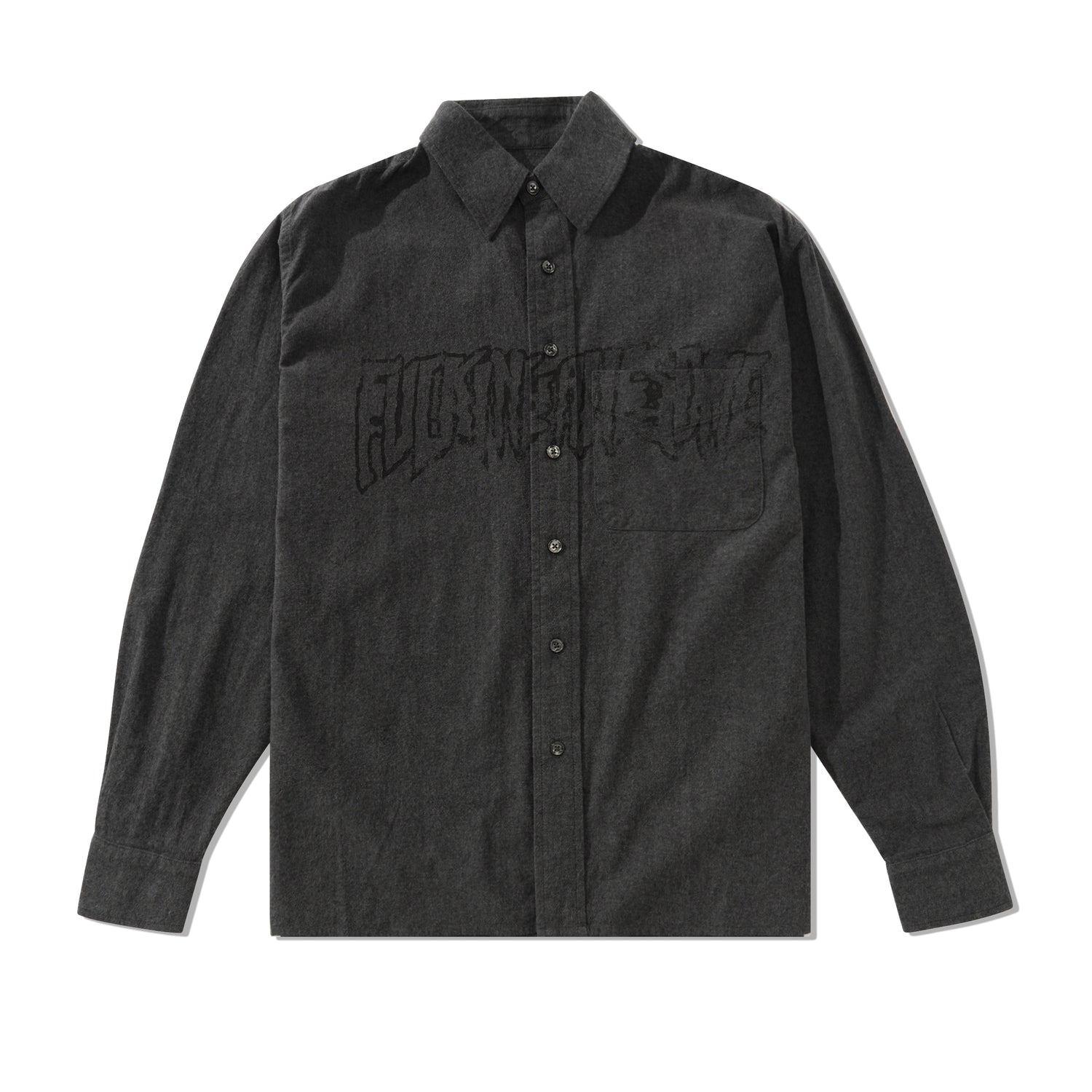 Stamp Logo Chambray Shirt, Grey