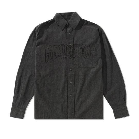 Stamp Logo Chambray Shirt, Grey