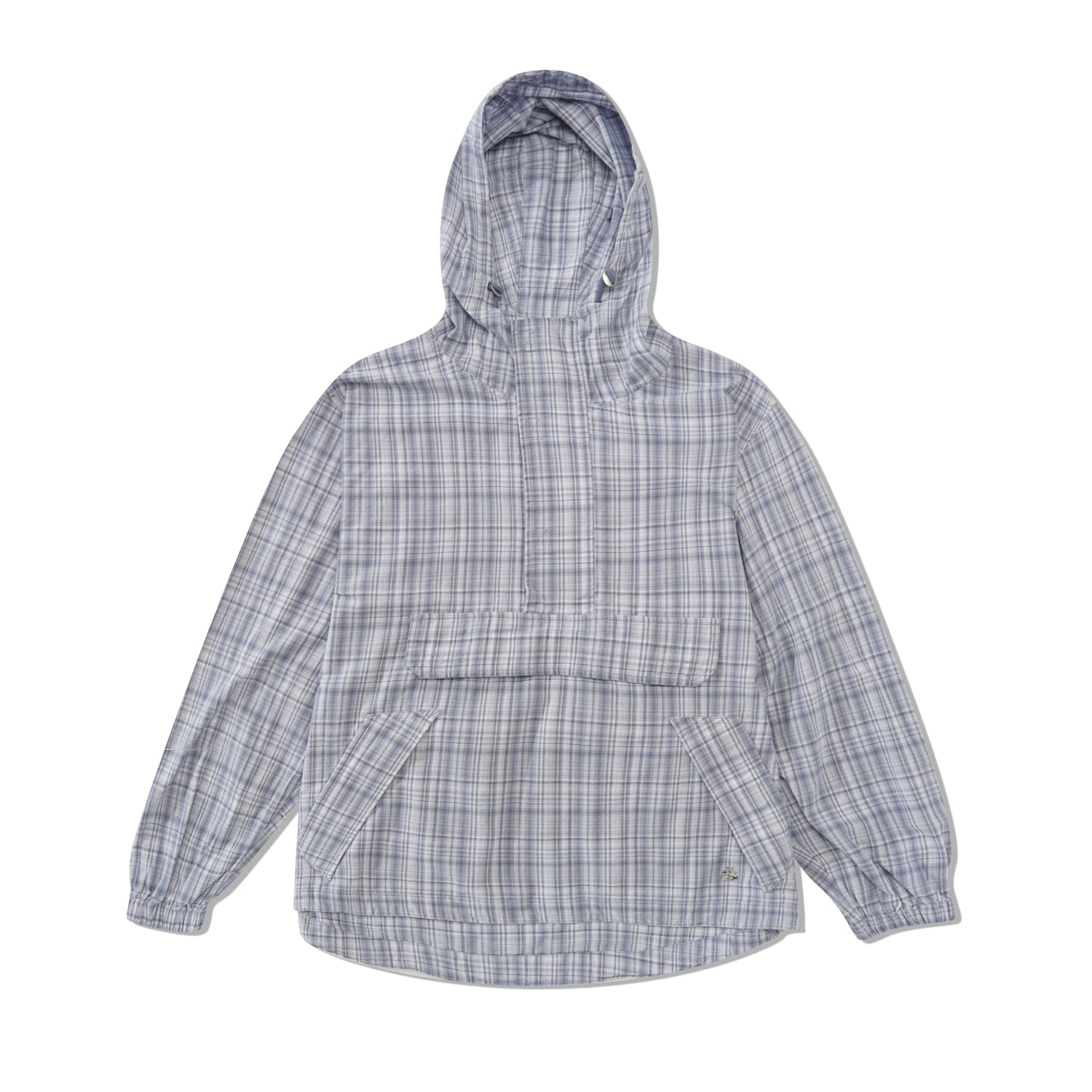 Plaid Pullover Hood, Blue / White