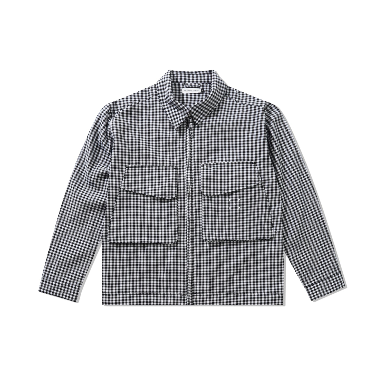 Gingham Boxer Overshirt, Black / Off White