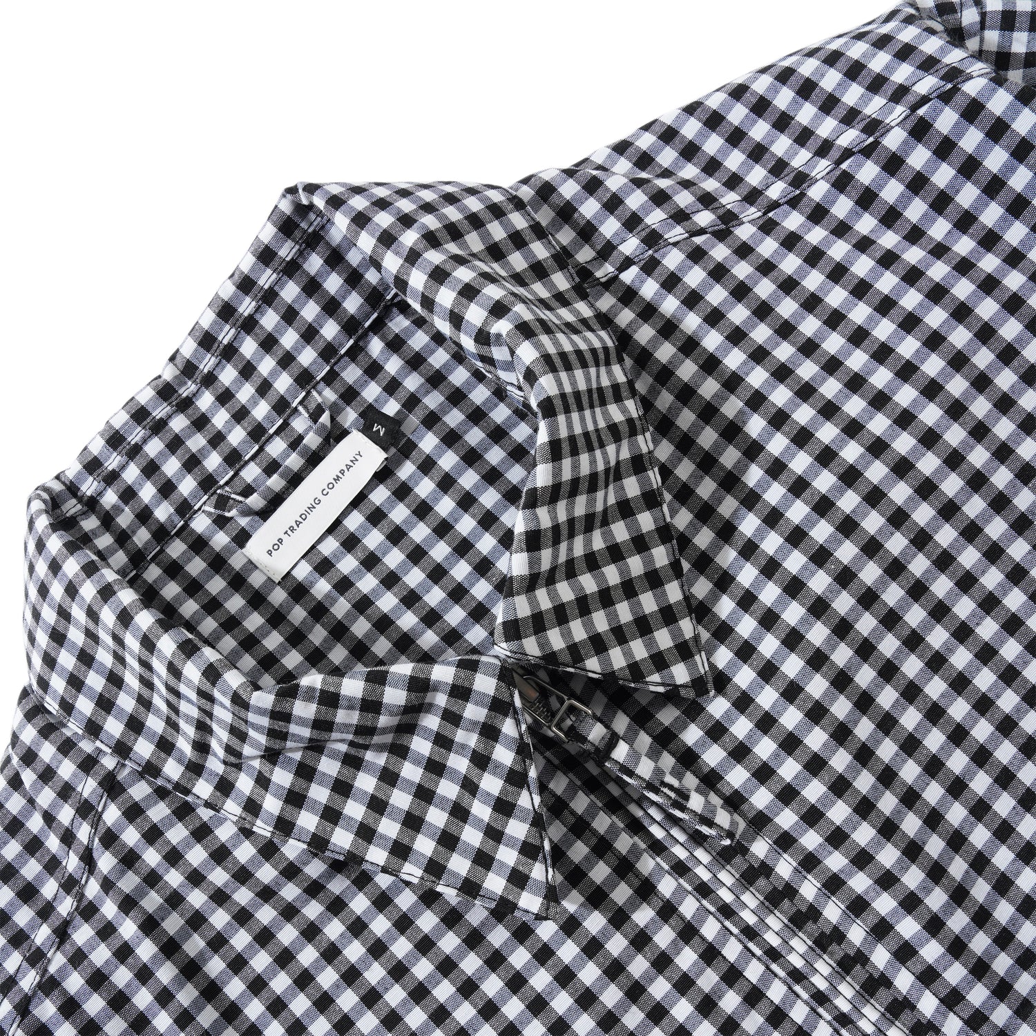 Gingham Boxer Overshirt, Black / Off White