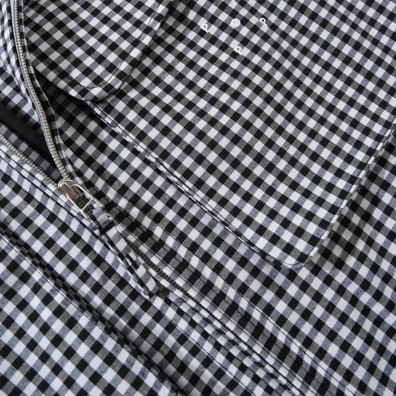 Gingham Boxer Overshirt, Black / Off White