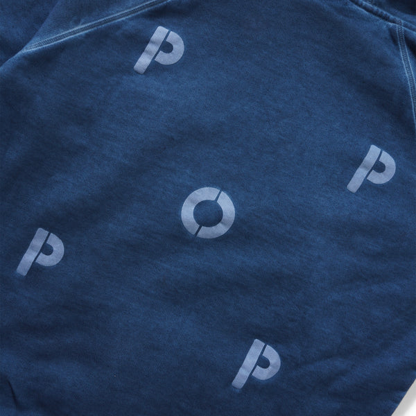POP Trading Company Stencil Logo Pullover Hood, Navy