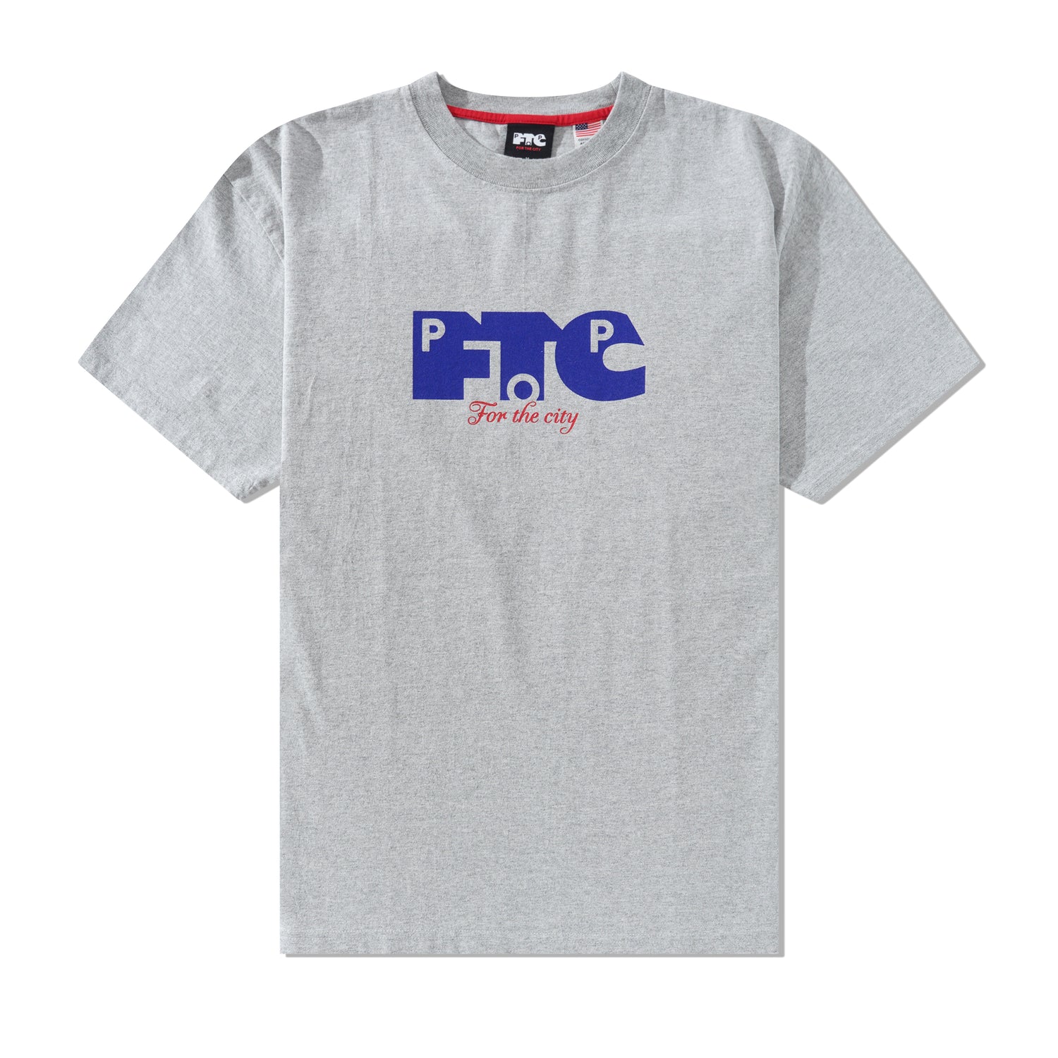 FTC & Pop Logo Tee, Heather Grey