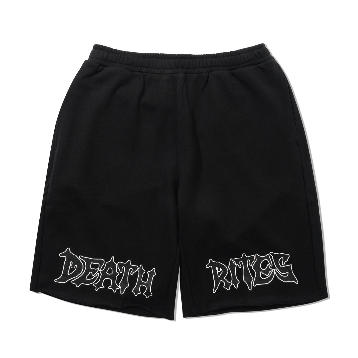 Script Cut-Off Sweat Shorts, Black