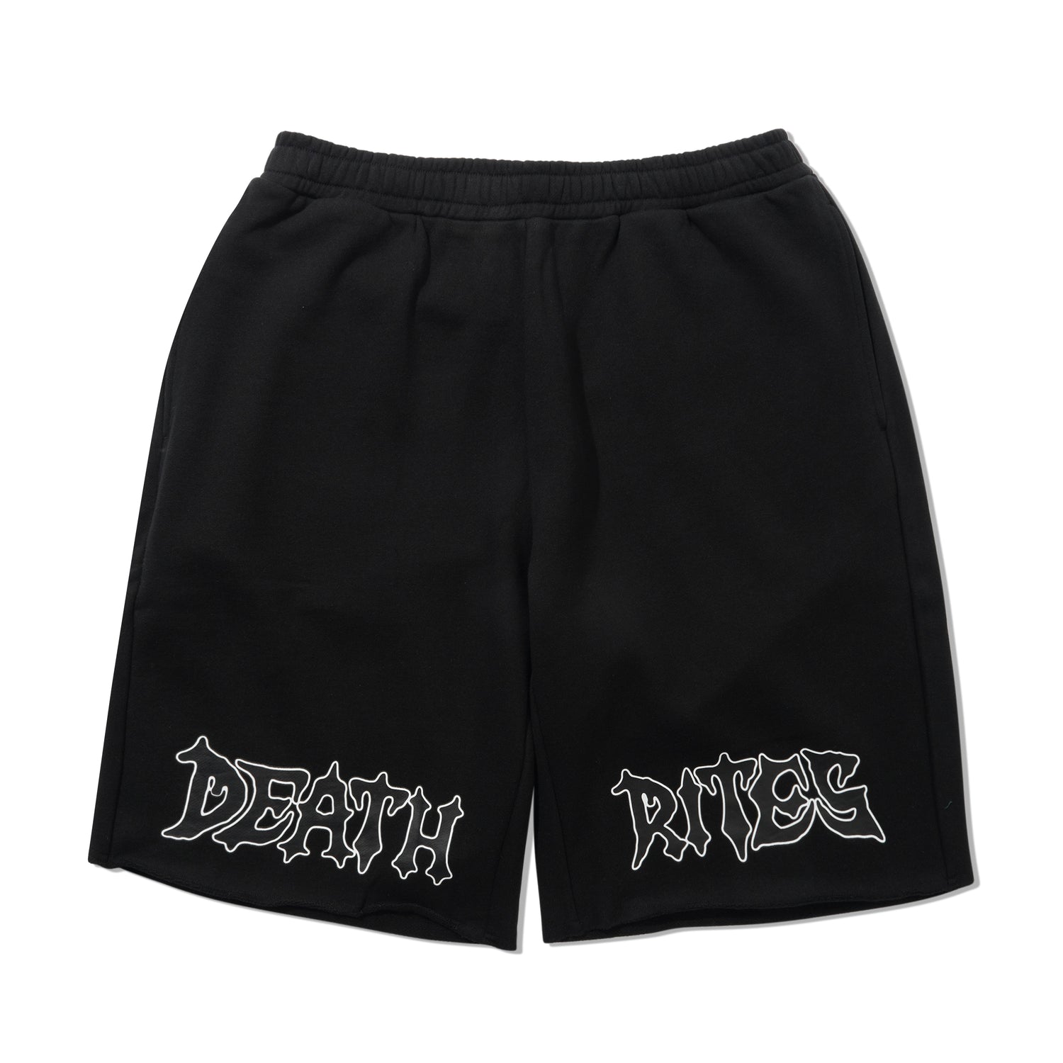 Script Cut-Off Sweat Shorts, Black