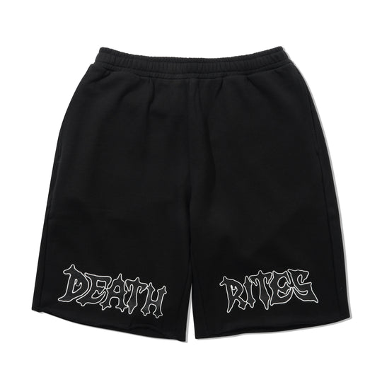 Script Cut-Off Sweat Shorts, Black