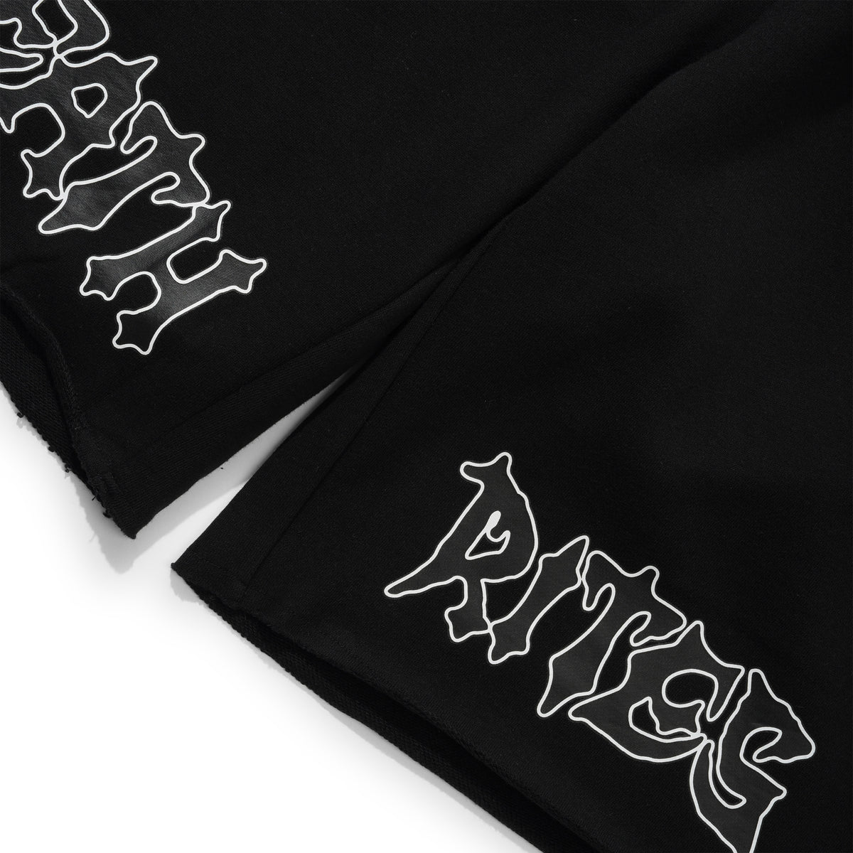 Script Cut-Off Sweat Shorts, Black