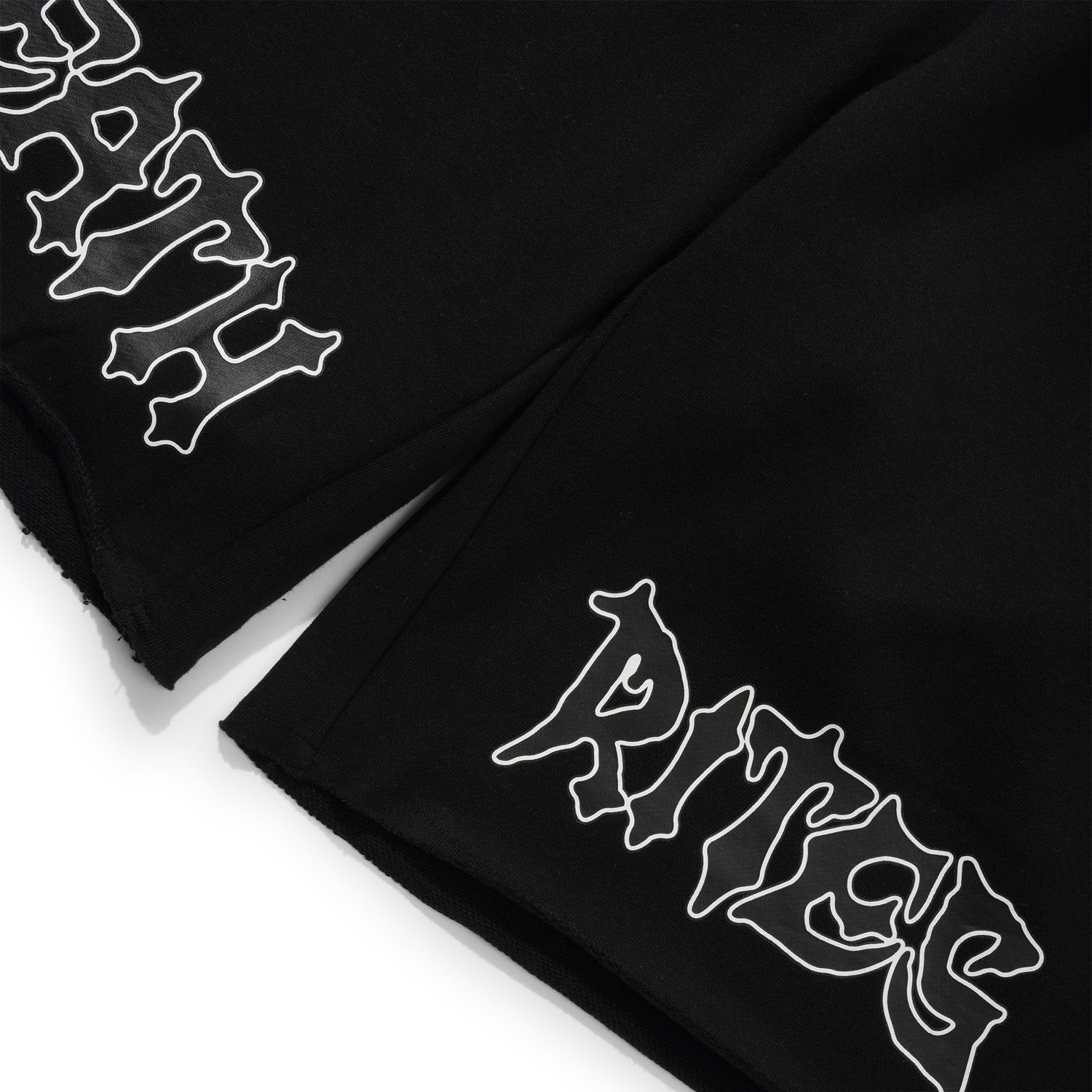 Script Cut-Off Sweat Shorts, Black