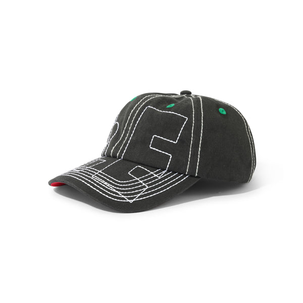b.Eautiful Vapor 6 Panel Hat, Off Black / White