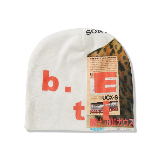 b.Eautiful Leopard Beanie, White