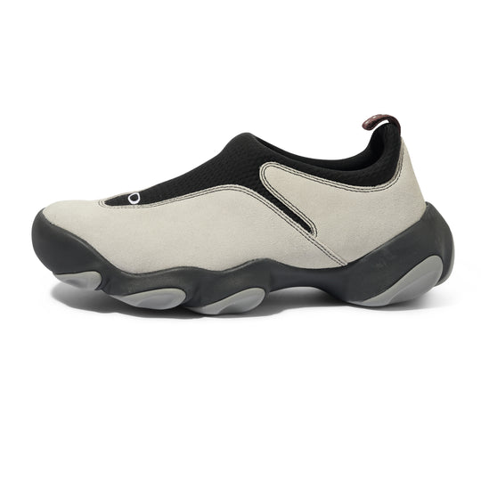 Suede Flesh Sandal, White Birch