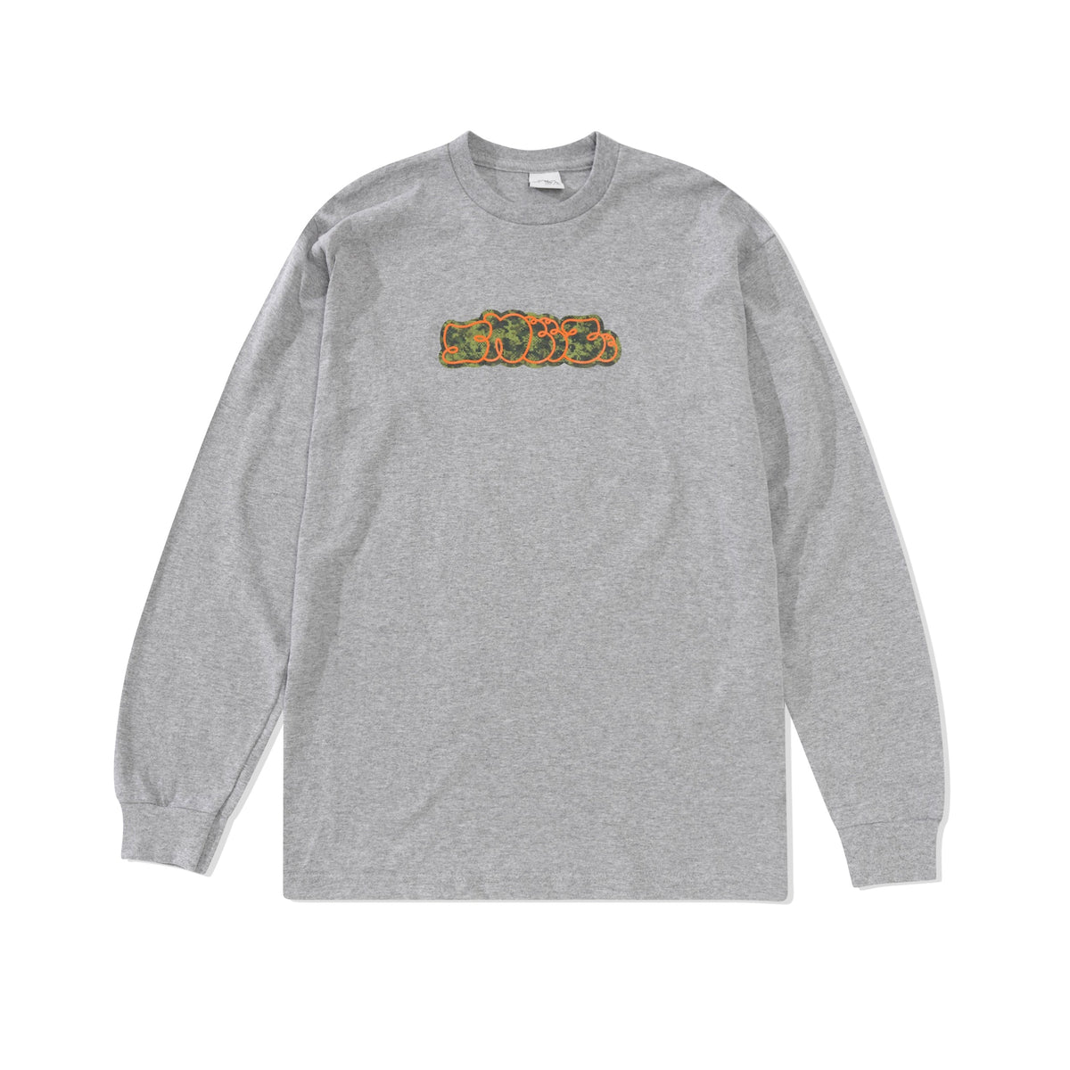 Camo Logo L/S Tee, Heather Grey