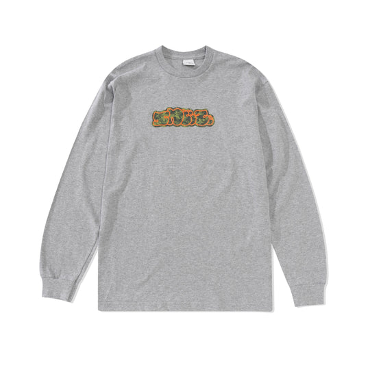 Camo Logo L/S Tee, Heather Grey