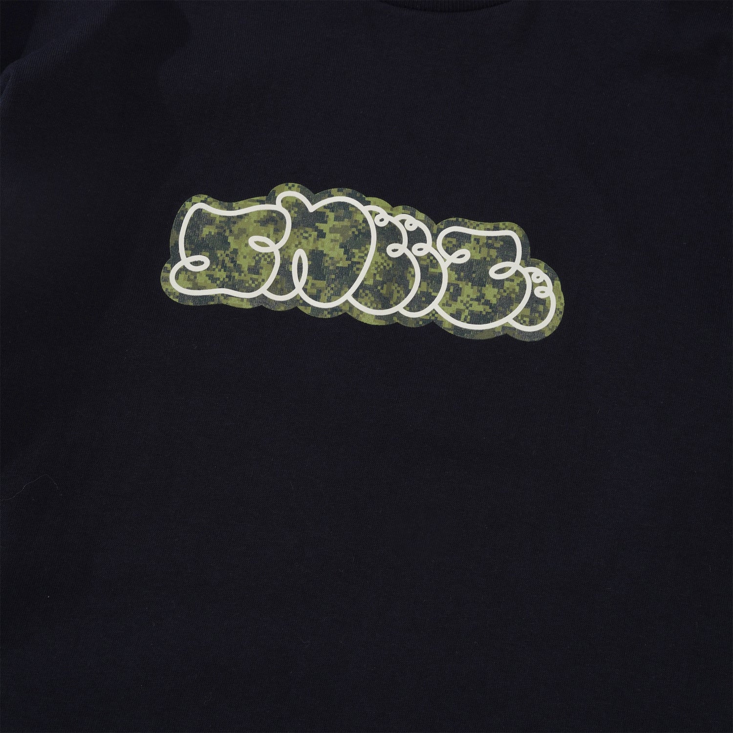 Camo Logo L/S Tee, Dark Navy
