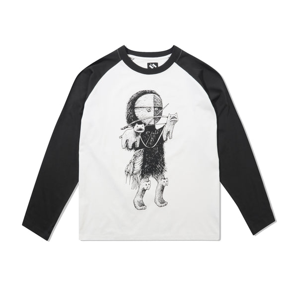 The Trilogy Tapes TTT Siberian Girl Raglan, Black / White