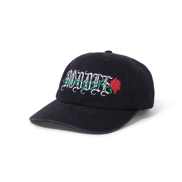 Hoddle Rose Cap, Black Denim