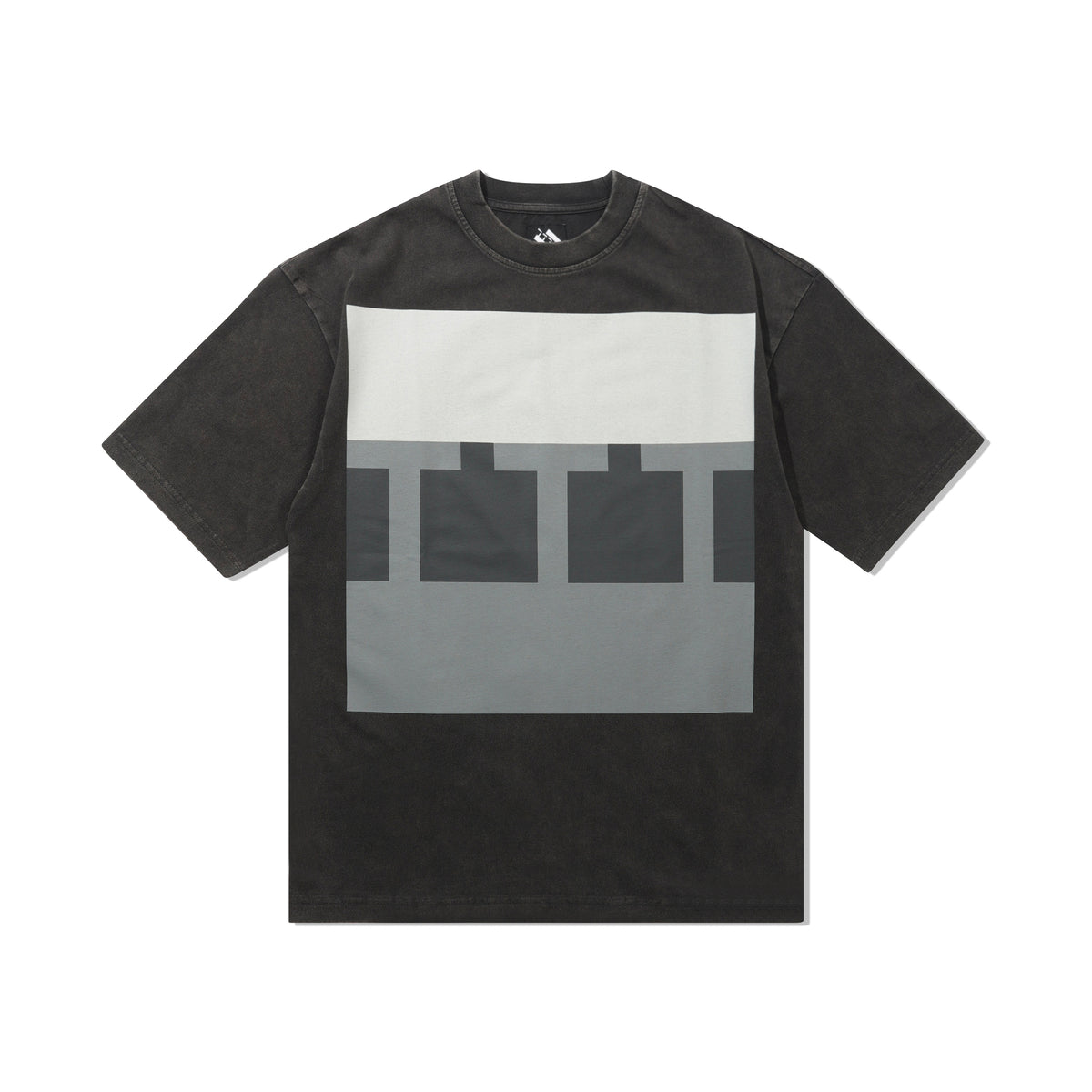 TTT Block Tee, Black Acid Wash